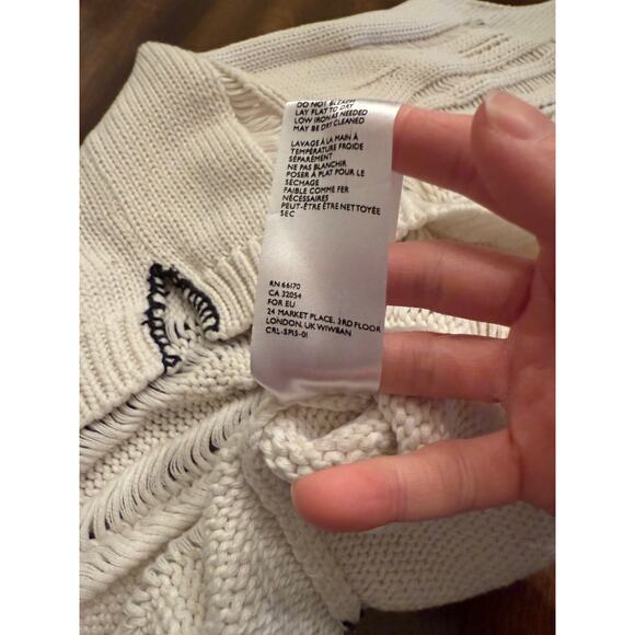 Cleobella Women's Cotton Sleeveless White Knit Casual Boho Blouse Size Small - Picture 6 of 8